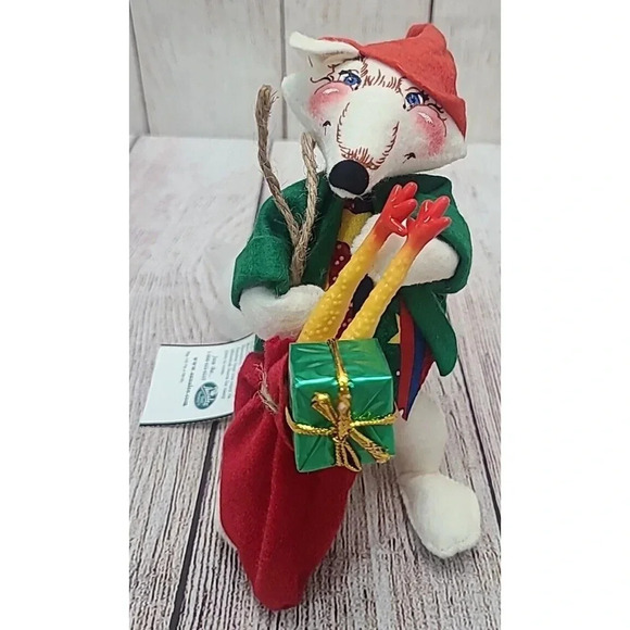 Vintage Annalee Dolls Felt Christmas Out Foxed Fox Doll Figure 8" 2000 New